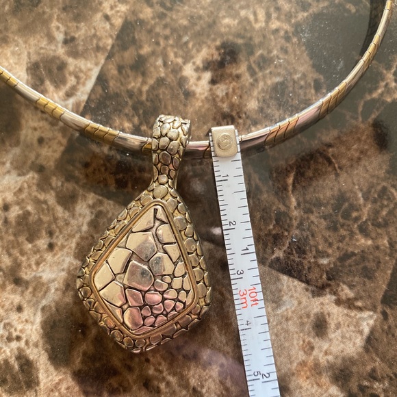 Sterling silver and Gold necklace with pendant - Picture 3 of 4